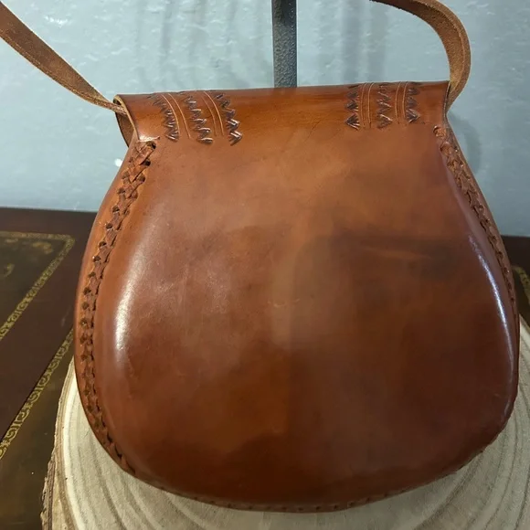 Brown Boho Hand Tooled Leather Crossbody Bag
#922 - Picture 5 of 12